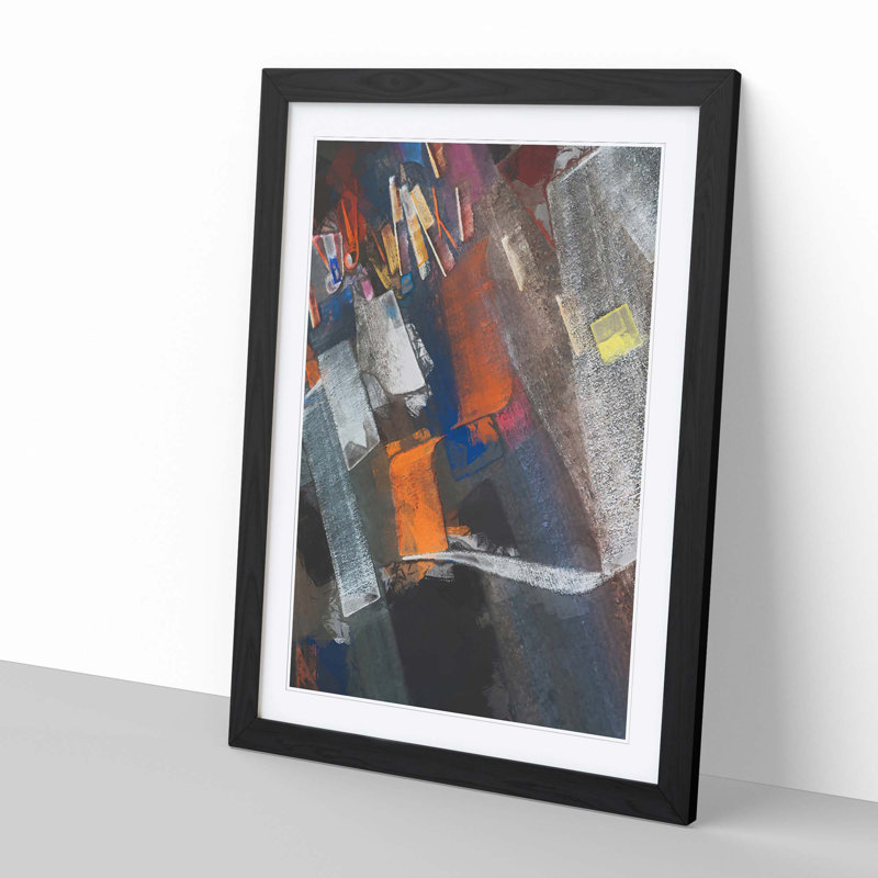 Strokes of Colour in Abstract - Picture Frame Graphic Art Print, Black Framed, 87cm H x 62cm W x 2cm D