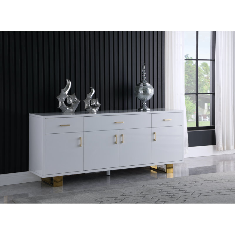 Woolum 72'' Sideboard, Gold/White