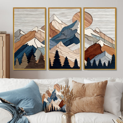 Ensemble de salon art mural bleu et orange