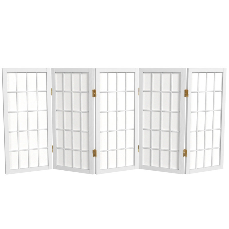 Paravent court Alex H 26,5 po, Blanc, 5 panneaux