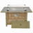 43" Propane Gas Fire Pit Table, 60000 BTU Rectangular Open Weave Wicker Fire Pit With Glass Wind Guard For Outside Patio Deck Garden Backyard-1806283843