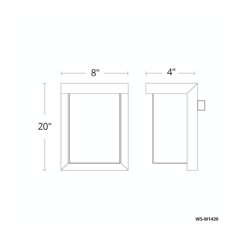 Ledge 1 - Light Outdoor Flush Mount, Black, 20" H x 8" W x 4" D, 3500K