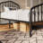 Fordingbridge Black Metal Platform Bed with Vintage-Style Headboard and Footboard-1826802210-1826802208