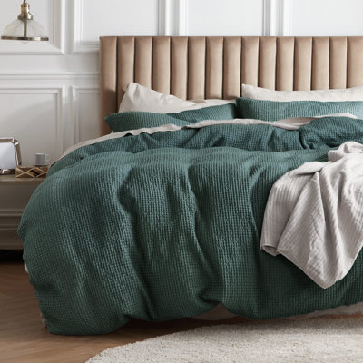 Ensemble de housse de couette à tissage gaufré 100% coton Essential Collection