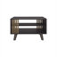 Table basse, 1 porte, 2 tablettes, wengé noir / chêne naturel