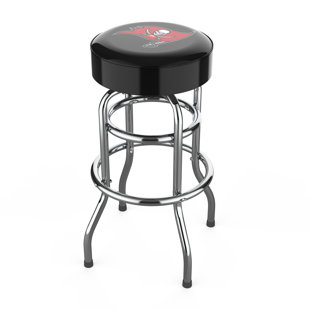 Commercial Grade Chrome Swivel Bar Stool with Vibrant Team Colors  
