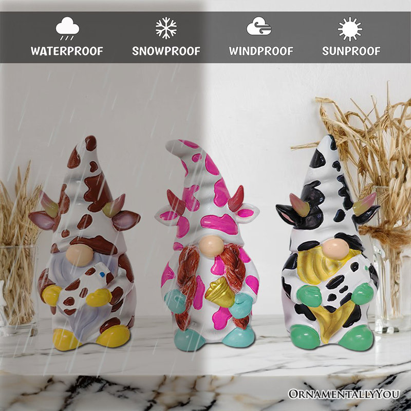 Ensemble de trois mini-gnomes Endearing Cow