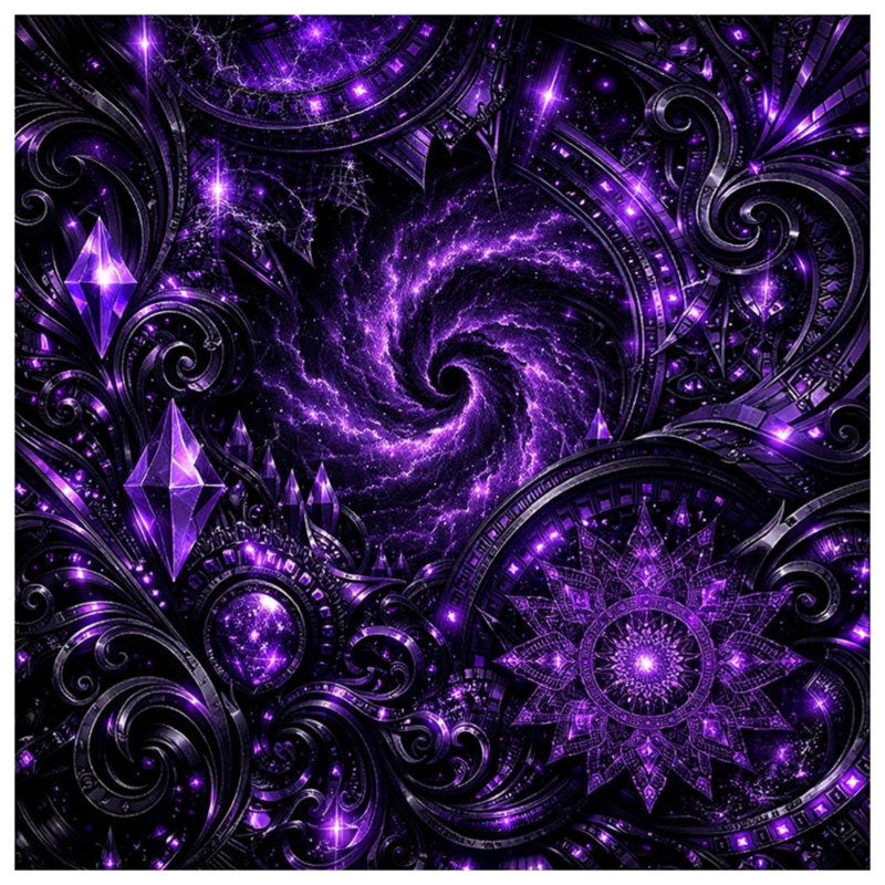 Édredon mauve à fractale fractale, Grand lit