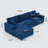 Deitz L-Shaped Corduroy Sectional Sofa with Hidden Storage & Pillows-114499576-114499575