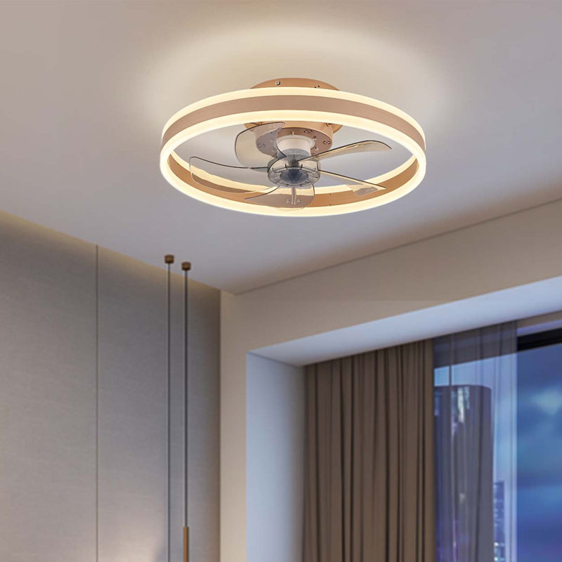 Delorse 20'' Flush Mount Ceiling Fan with LED Lights and Remote Control
