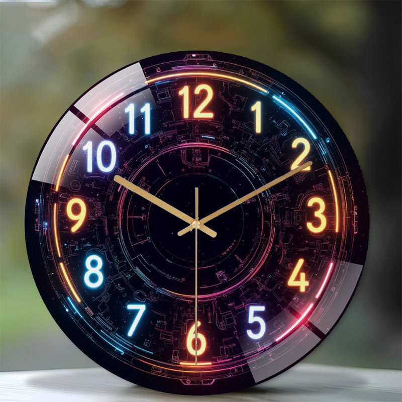 Horloge murale DEL avec design unique - Horloge murale moderne en verre 12 po