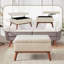 Ensemble de salon rembourré en lin avec repose-pieds et rangement-1054163927