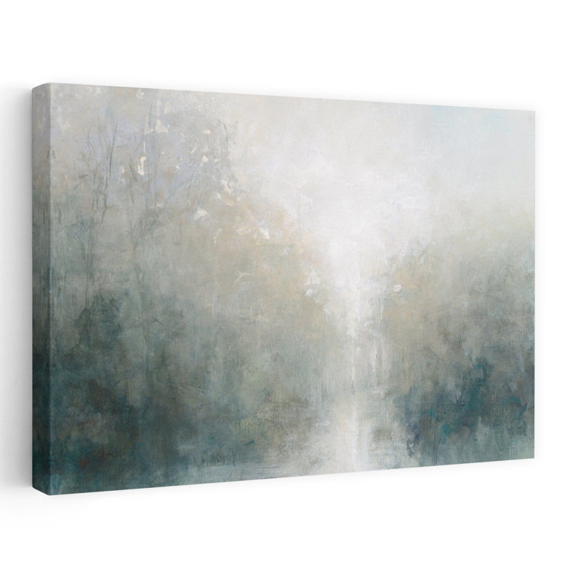 Still Morning contemporain abstrait gris paysage brun crépuscule, H 24 po x l 16 po