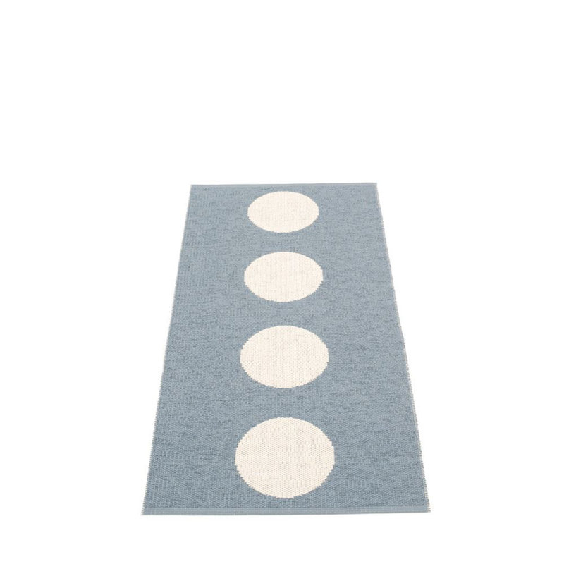 Vera Polka Dots Area Rug, Gray/White, Runner 2'3" x 5'