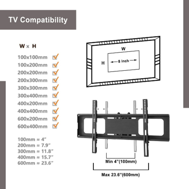 Meuble télé noir en verre trempé réglable en hauteur et en angle