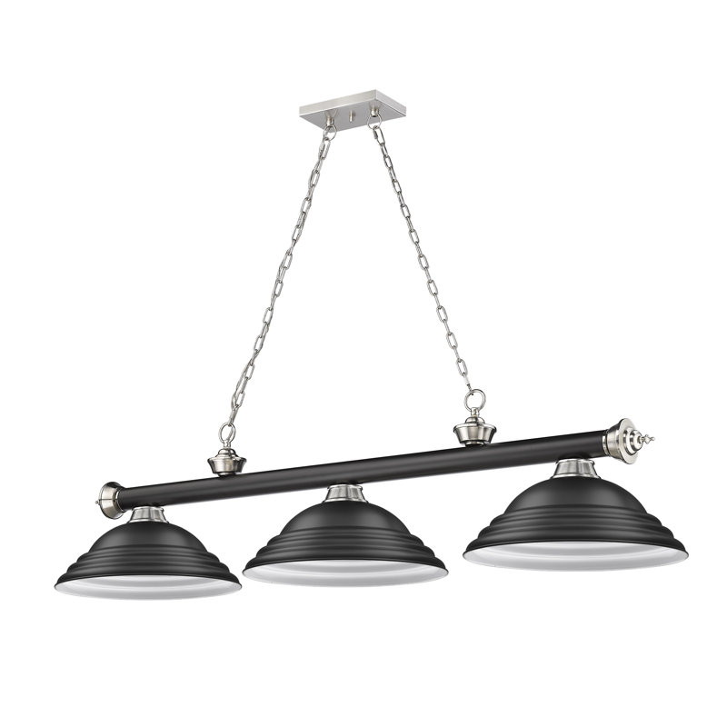 Billard 3 lumières Annaleisa, Noir mat, Noir mat