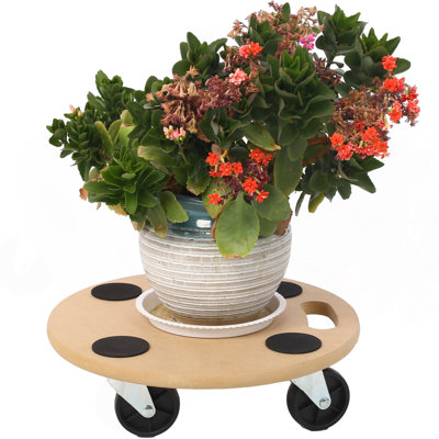 Furniture Moving Dolly, Heavy Duty Wood Rolling Mover With Wheels For Piano Couch Fridge Heavy Items, Securely Holds 500 Lbs (4Pcs 15" Round Platform)