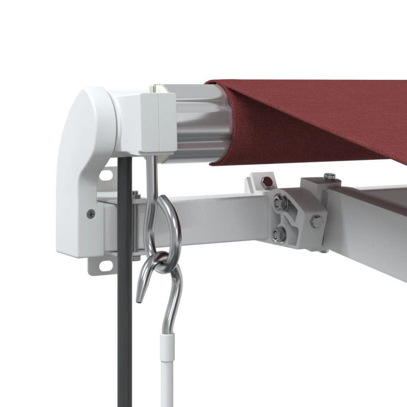 Automatic Retractable Awning 500X350 Cm, Solid Colour, Burgundy