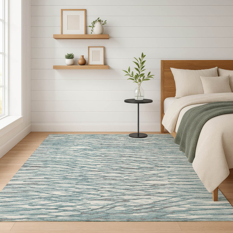 Machine Washable Indoor/Outdoor Chantille ACN2771 Modern Rug, Teal, 5' x 7'6"