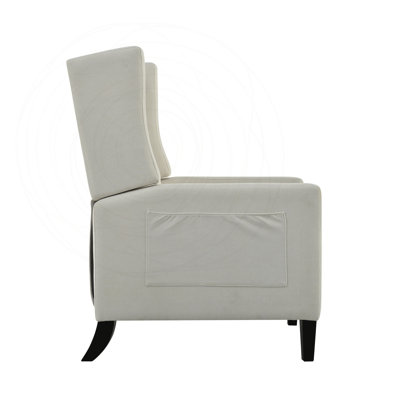 Fauteuil inclinable manuel avec table d'appoint pliable et ports USB