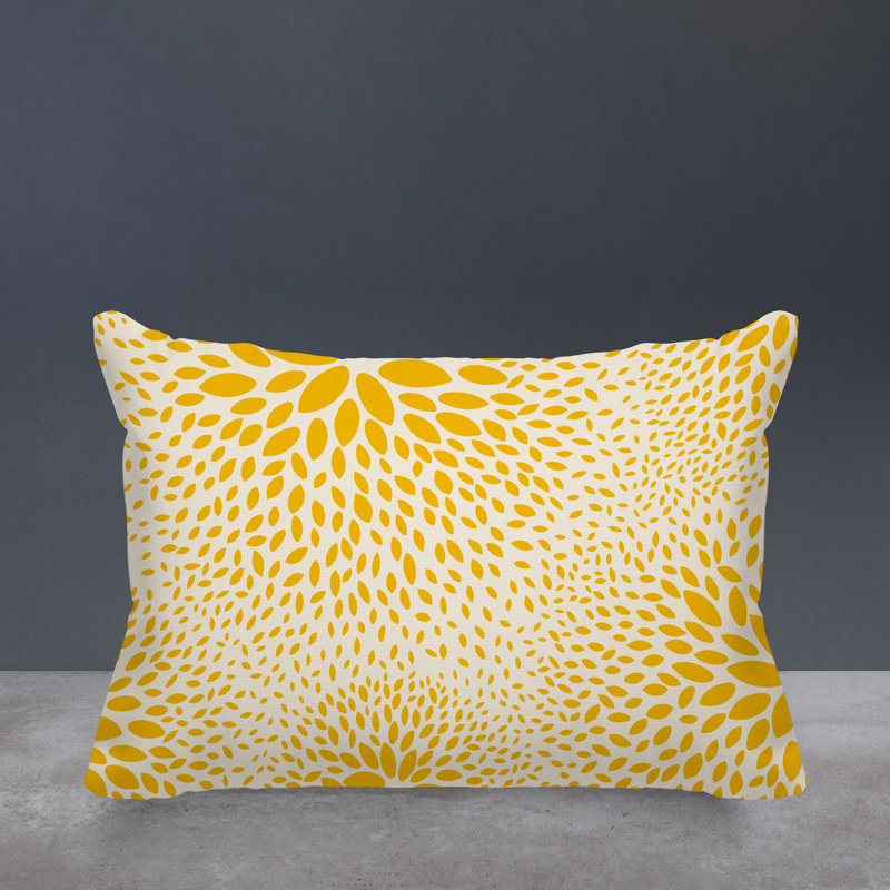 Bavaria Floral Outdoor Throw Pillow, Yellow/Cream