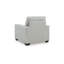 Fauteuil Geyn, polyester gris fumée clair, pieds en faux bois noir-121545389
