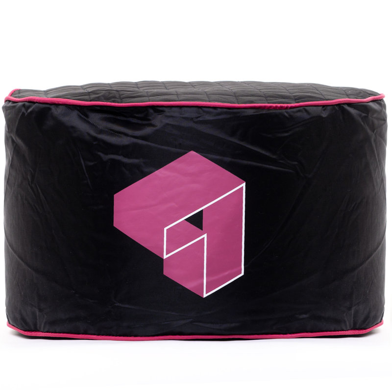 Imogene Upholstered Pouf, Pink Polyester