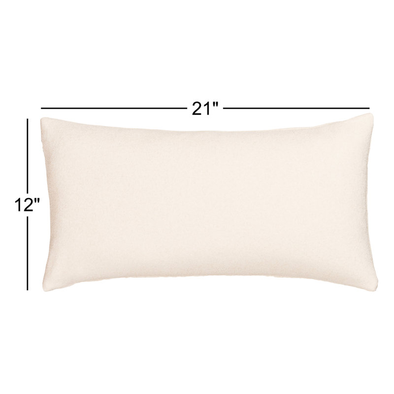 Coussin décoratif Cascade Getty, Crème, crème, Polyester, Rectangle H 12 po x l 21 po