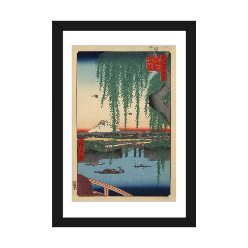 Reproduction d’art sur toile, "100" ando hiroshige "" edo 62" par utagawa hiroshige l, H 24 po x l 16 po x P 1 po, Blanc