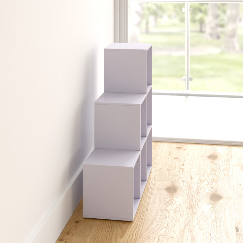 Selina 90.5 cm H x 89 cm W Cube Bookcase, Grey