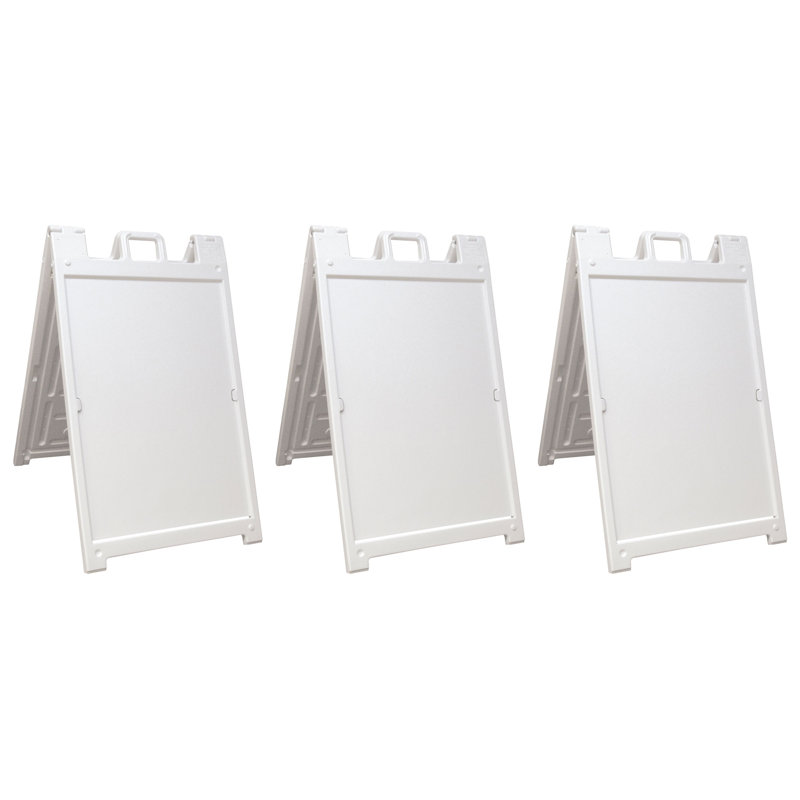 Porte-affiche pliant double, Blanc