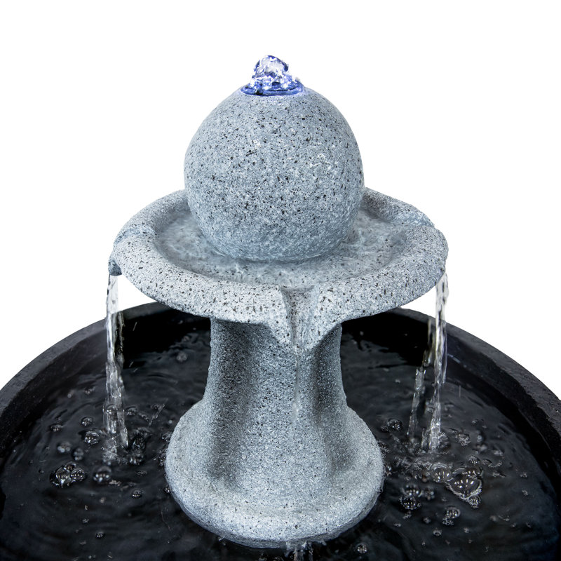 Carlecia Outdoor Floor Fountain with Lights