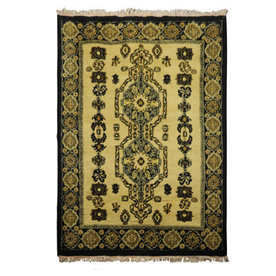6x9 Hand Knotted Wool Citrus Herrija Arts & Crafts/Mission Plush Pile Rug