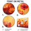 «Orange Dancing parmi les fleurs sauvages III», impression murale en métal, fleurs traditionnelles-821361443