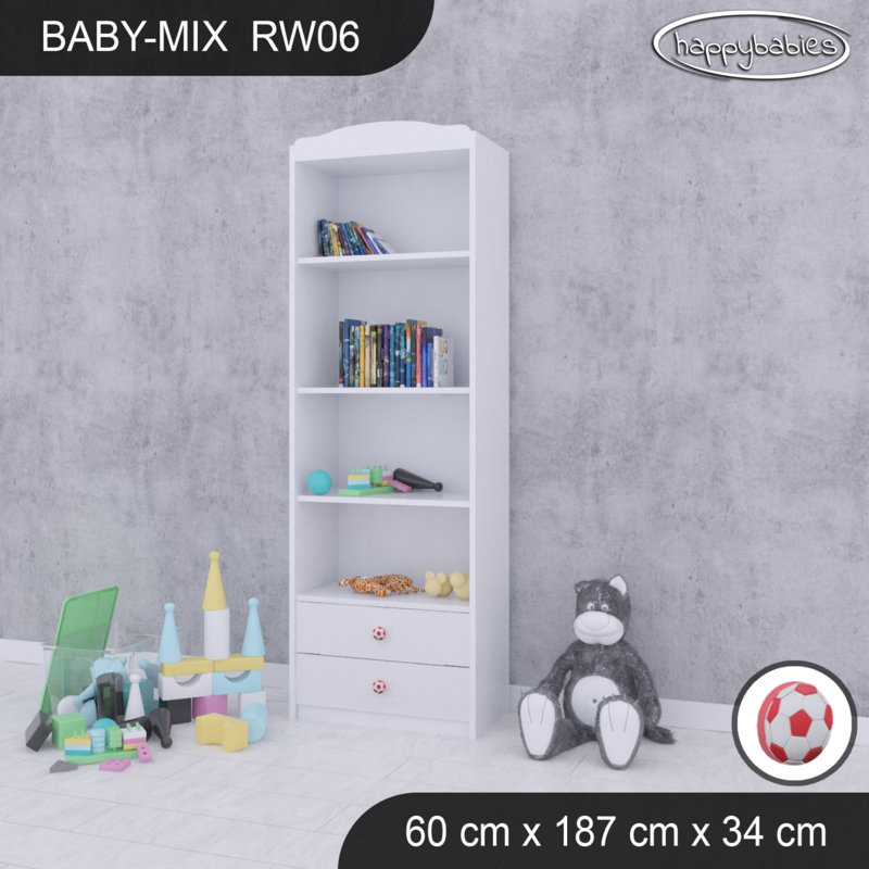 Baby Mix 187cm H X 60cm W Kids Cube, White/Red