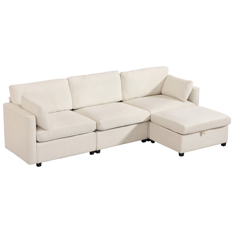 Canapé modulaire Cottle, Beige, H 33,07 po x l 109 po x P 56,3 po
