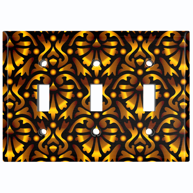 Patterned 3 - Gang Toggle Light Switch Standard Wall Plate