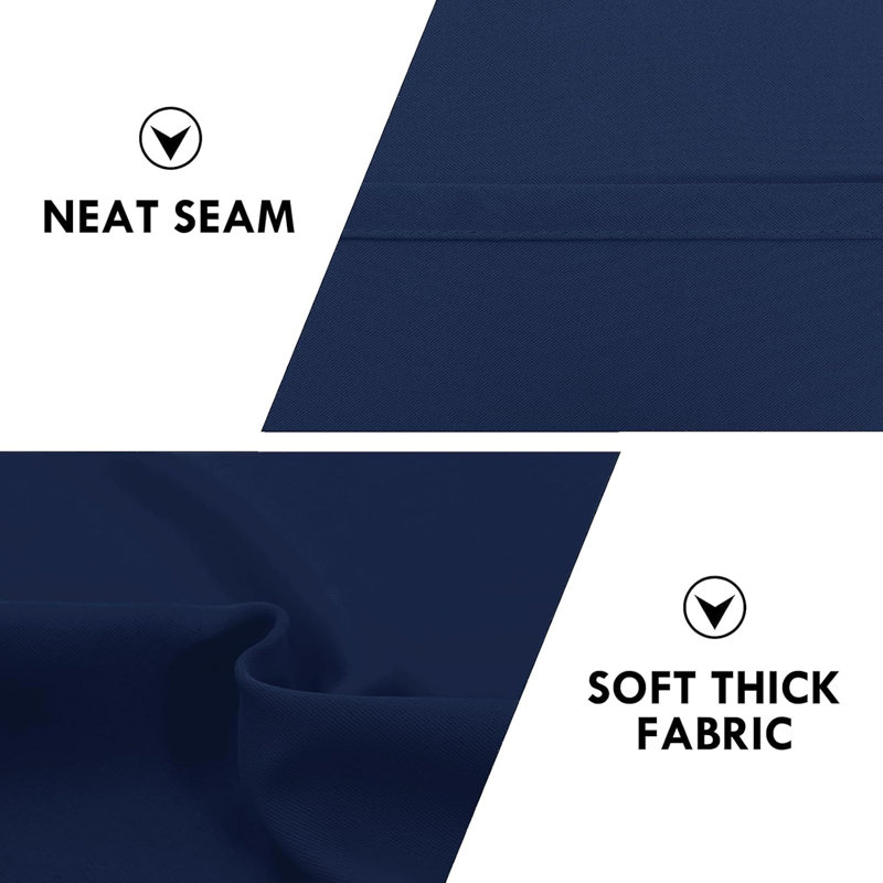 2 Panels Blackout Curtains – Thermal Insulated, Energy Saving & Noise Reducing Bedroom and Living Room Curtains, Set of 2 Rod Pocket Curtain Panels