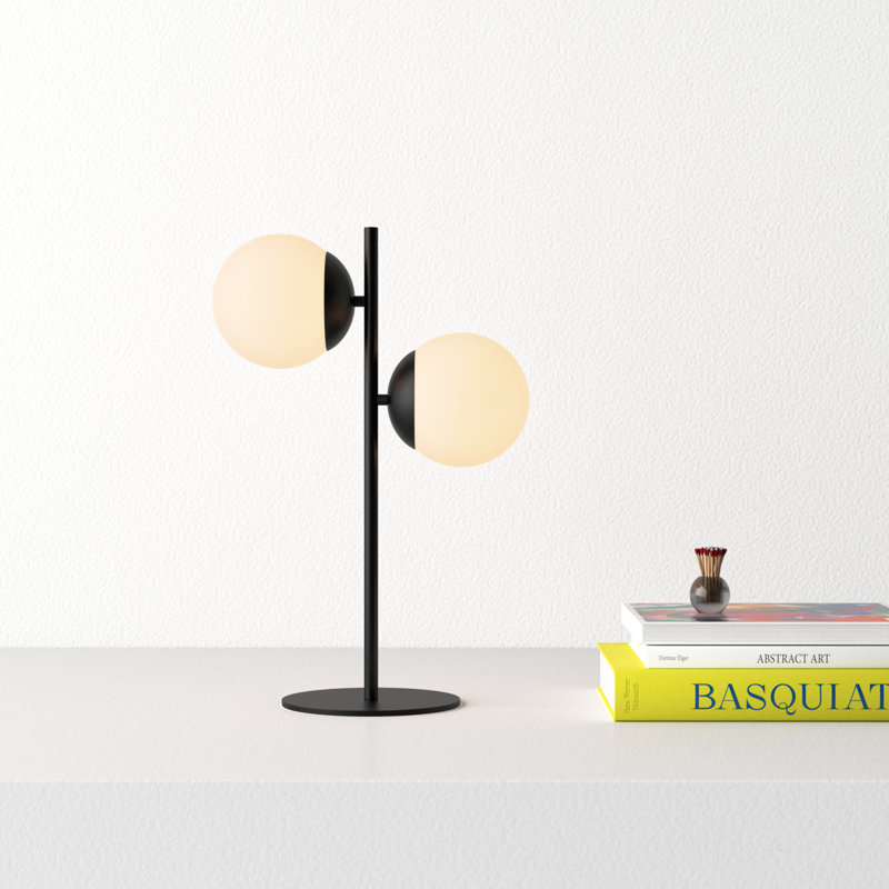 Dianna Metal Table Lamp, Black, 20" H x 14" W x 14" D