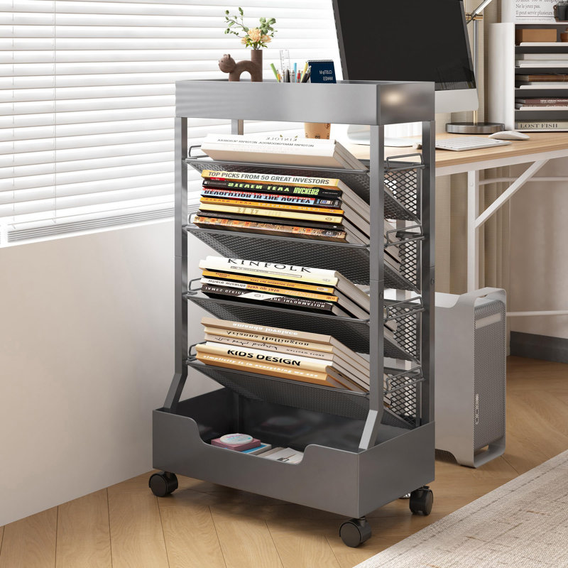 71cm H x 42cm W Book Cart, Grey