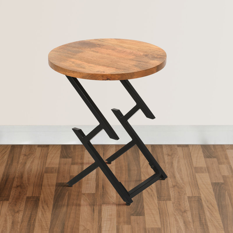 Dyfan Brown Solid Wood Top End Table