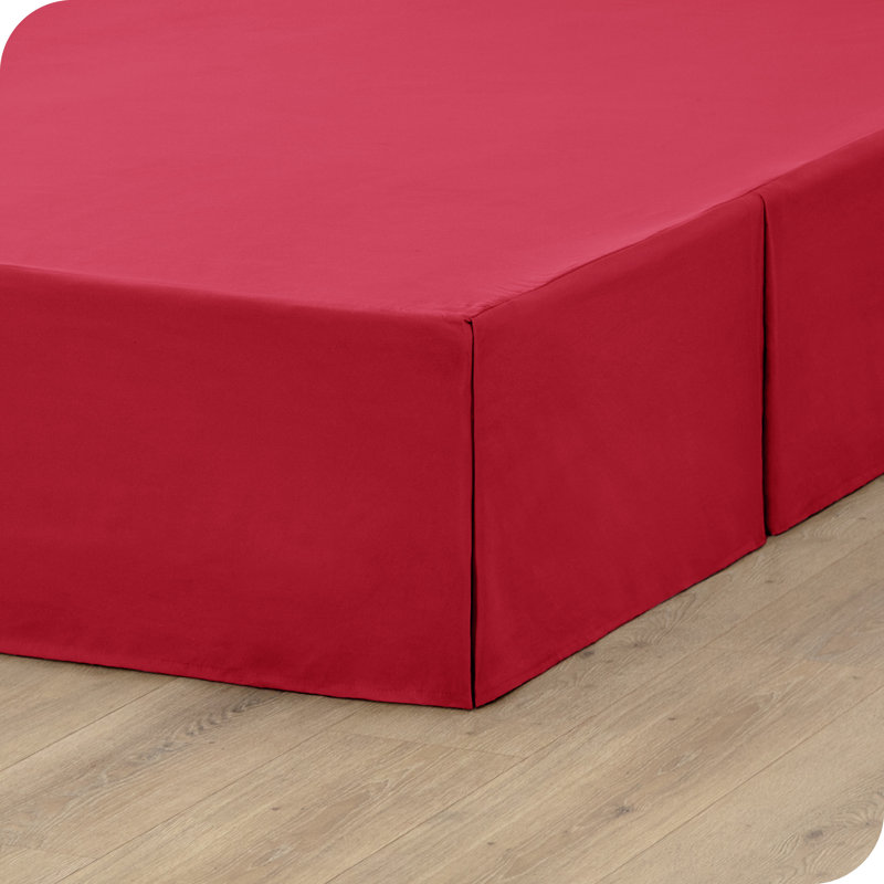 Tailored 15" Pleated Bed Skirt, Full, Red