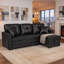 Canapé modulaire en L convertible avec lit escamotable et rangement caché pour le salon-129580897-129580898