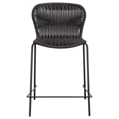 Brown Faux Metal Counter Chair - Coastal Solid Back Bar Stools For Dining Room, Construction, Textured , No Arms, Timeless Aesthetic Style Room Chairs With Back, Frame, Easy Movement