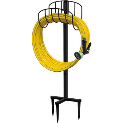 Support de rangement pour boyau d'arrosage en métal robuste Didadi