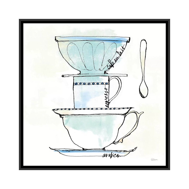 Good Brew V, reproduction d'art sur toile tendue, H 18 po x l 18 po x P 1,5 po, Toile avec cadre noir, Pas de tapis