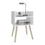 Table de chevet avec port USB, 2 tablettes - blanc, l 13,5 po x P 15,7 po x H 22,8 po, bois, 1 pièce, table de chevet, blanc, avec chargement USB