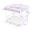 Lit superposé en métal 2 tiroirs avec tablettes intégrées et lumières DEL et ports USB-724289357-724289356