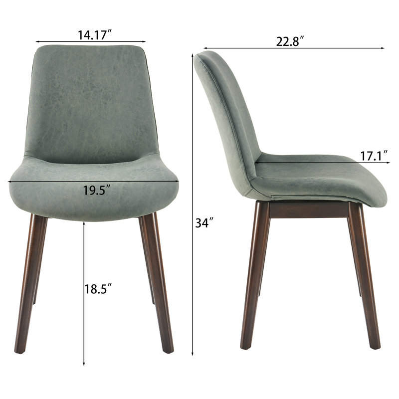 Modern Upholstered Dining Chairs Set Of 2 - Wooden Legs, Comfortable Padded Seat - Perfect For Kitchen, Dining Room, Or Office