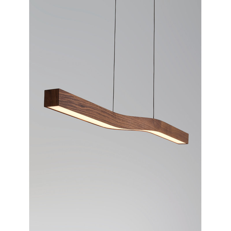 Camur 1 - Light LED Pendant, Dark Stained Walnut